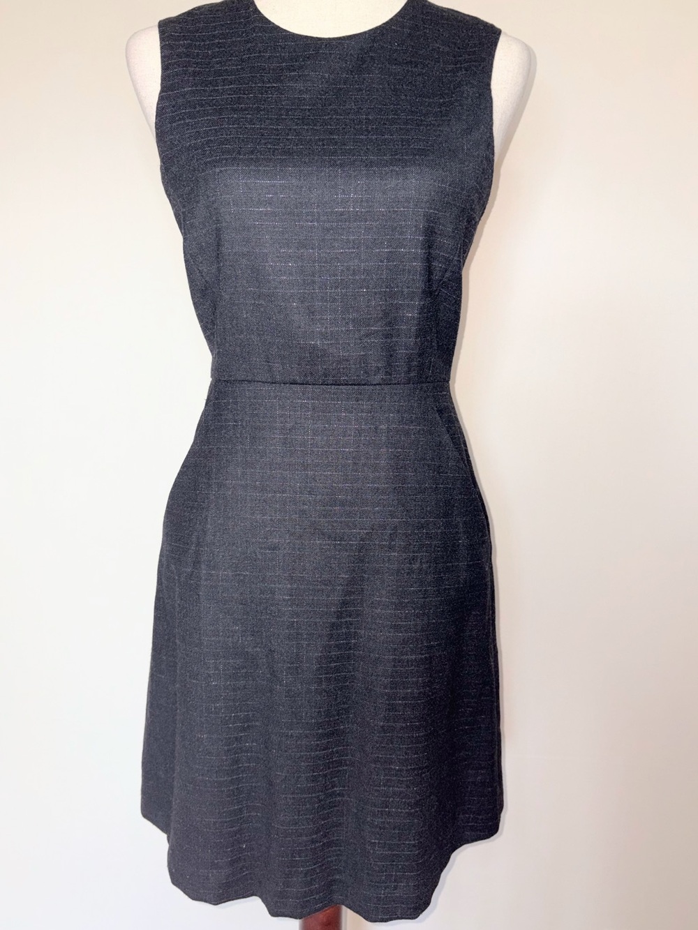Theory Vintage Virgin Wool A line Sheath with Metallic Window Pane Detail Size 4